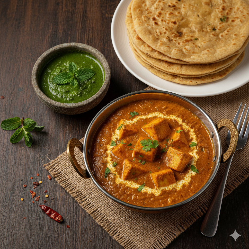 Chef's Special Paneer Butter Masala with Pudina Paratha